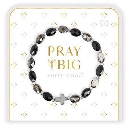 Pray Big, Worry Small Bracelet, Color: Black