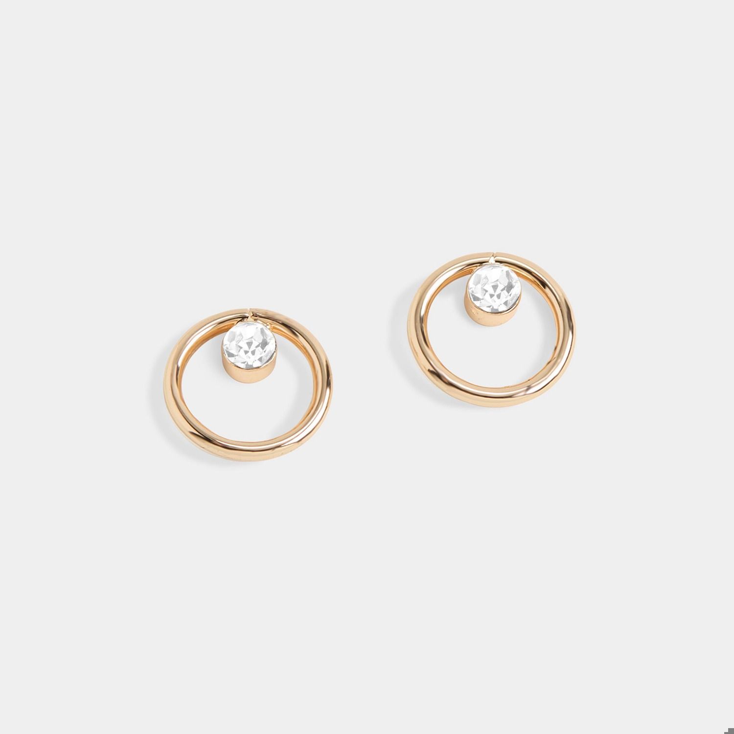 Whispers Simple Dazzle Stud Earrings - Gold