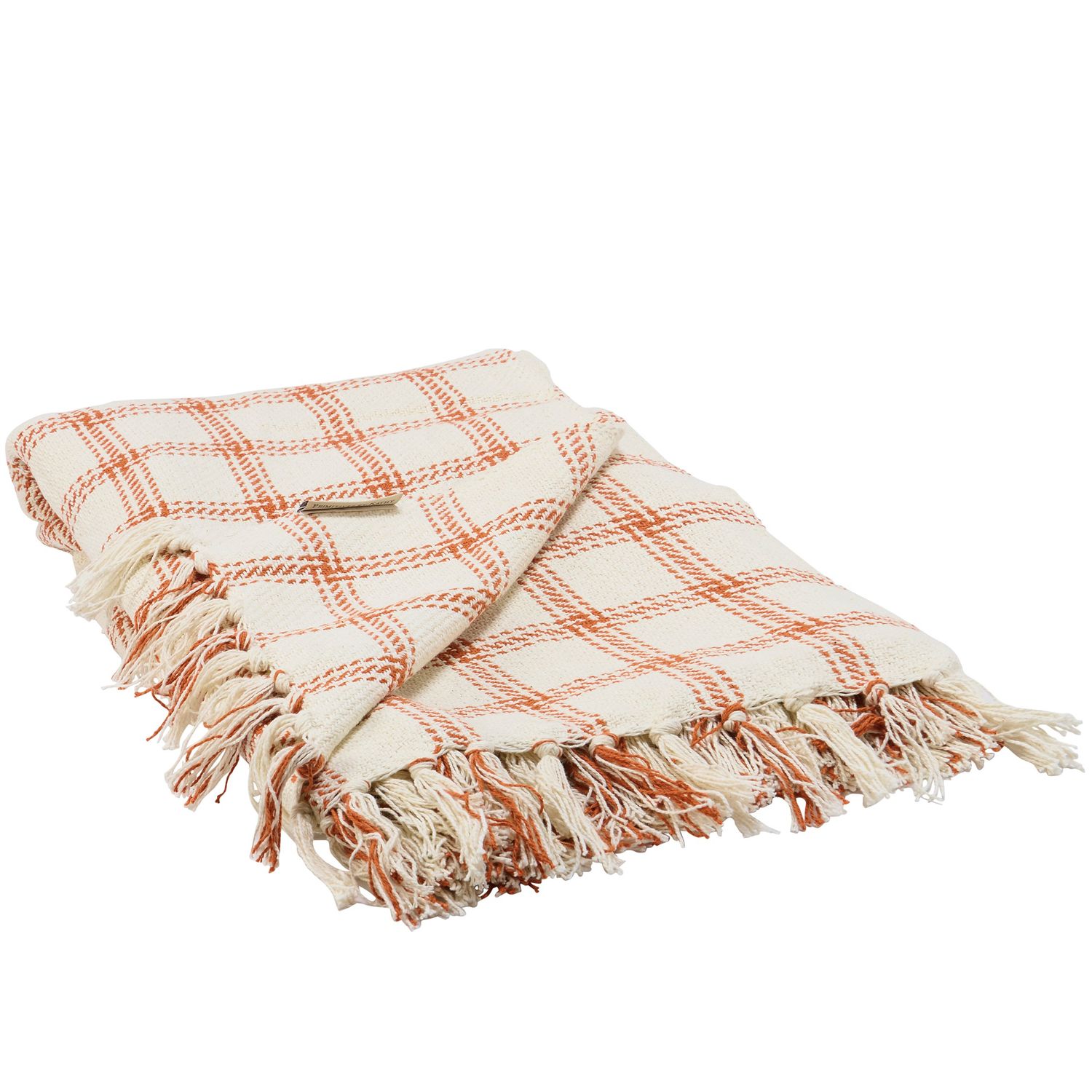 Throw Blanket - 50" X 60" - Burnt Orange Plaid