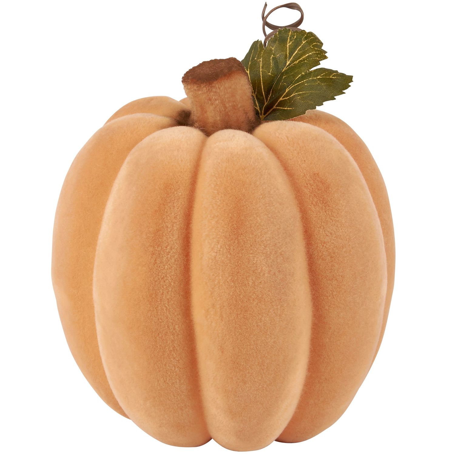 Flocked Pumpkin - 5" - Orange