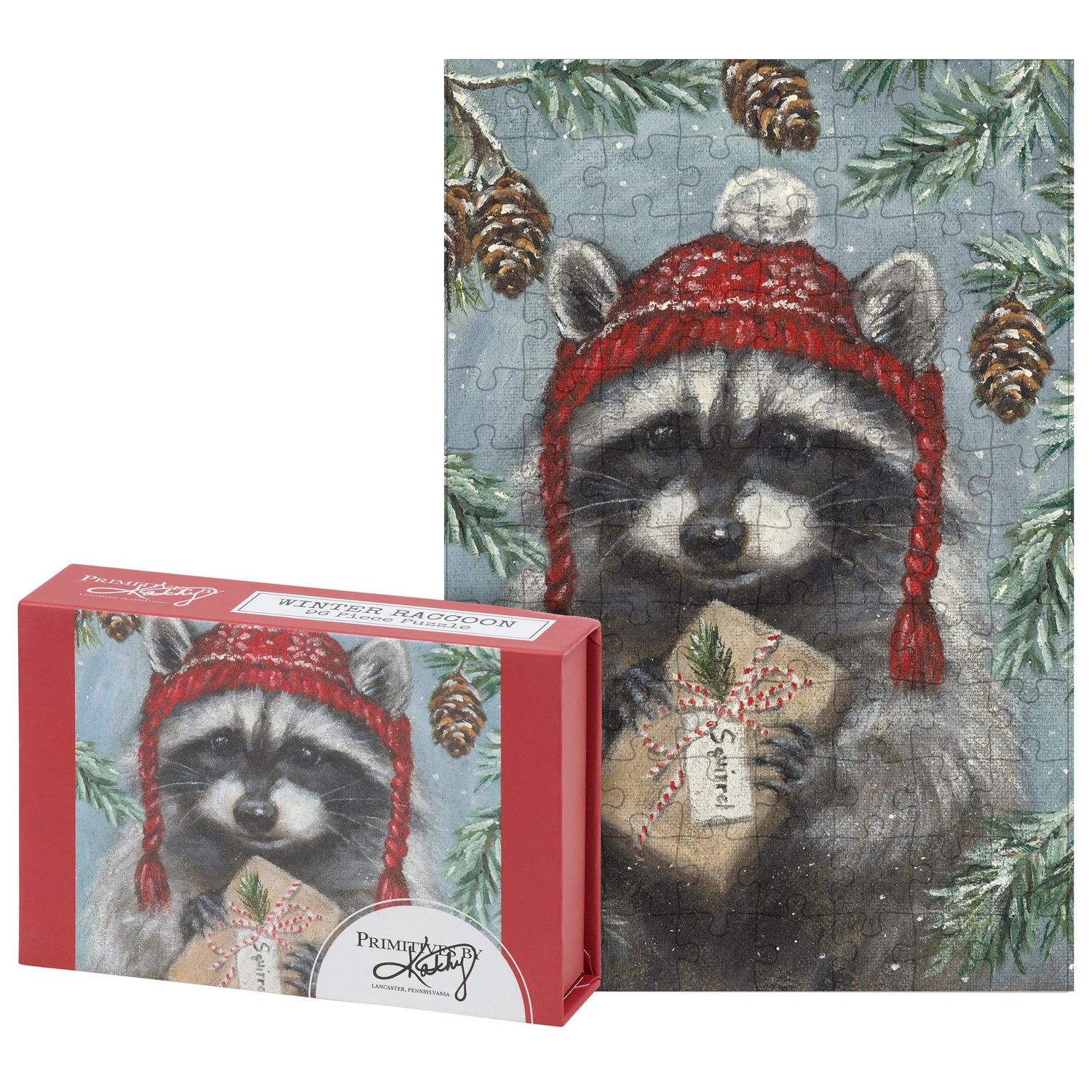 Puzzle - Winter Raccoon - 96 Pieces