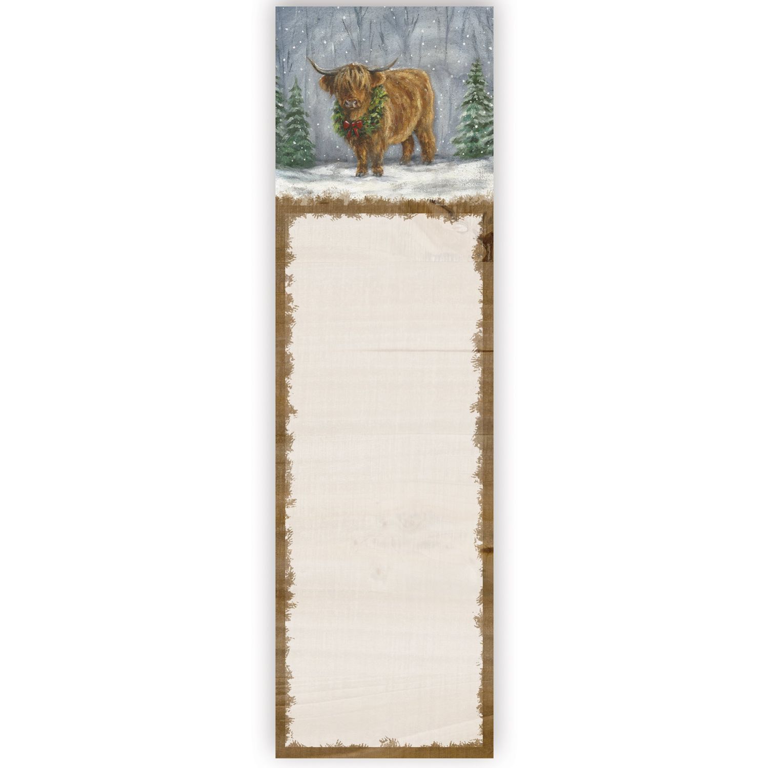 List Pad - Snowy Highland Cow