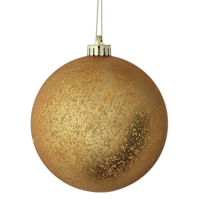 Distressed Matte Ball Ornament - 200mm, Color: Gold