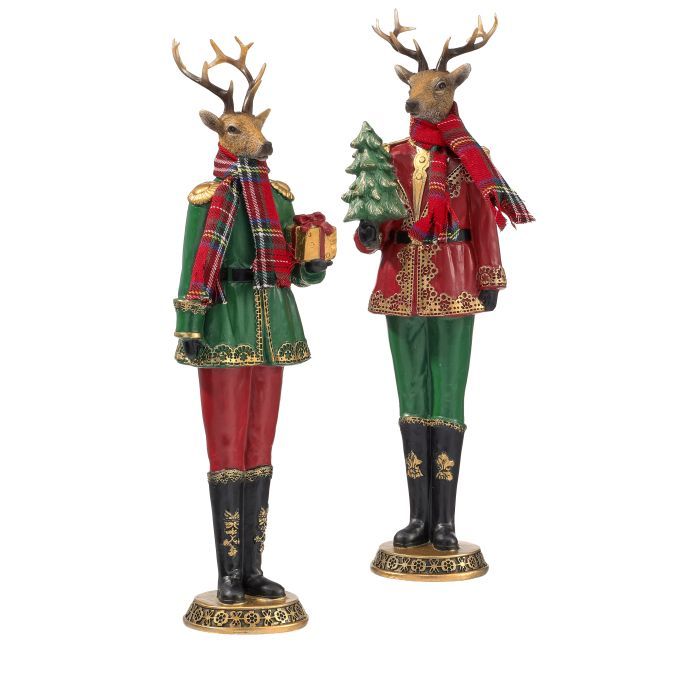 Winter Deer w/ Scarf - 15.5" - 2 Styles - Sold Individually