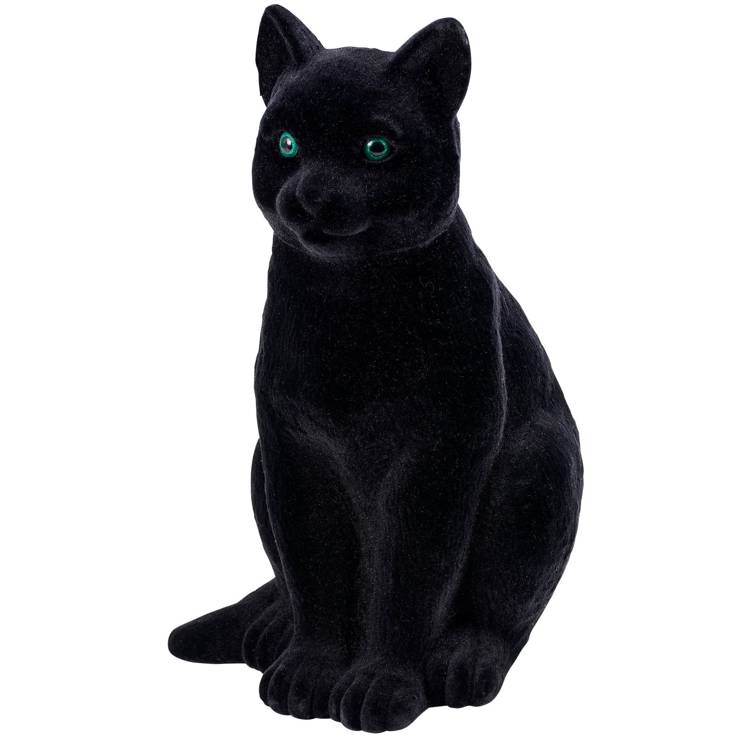 Fuzzy Black Cat Figure - 6" X 10"