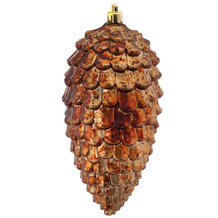Marbled Pinecone Ornament - 6.5" - Bronze