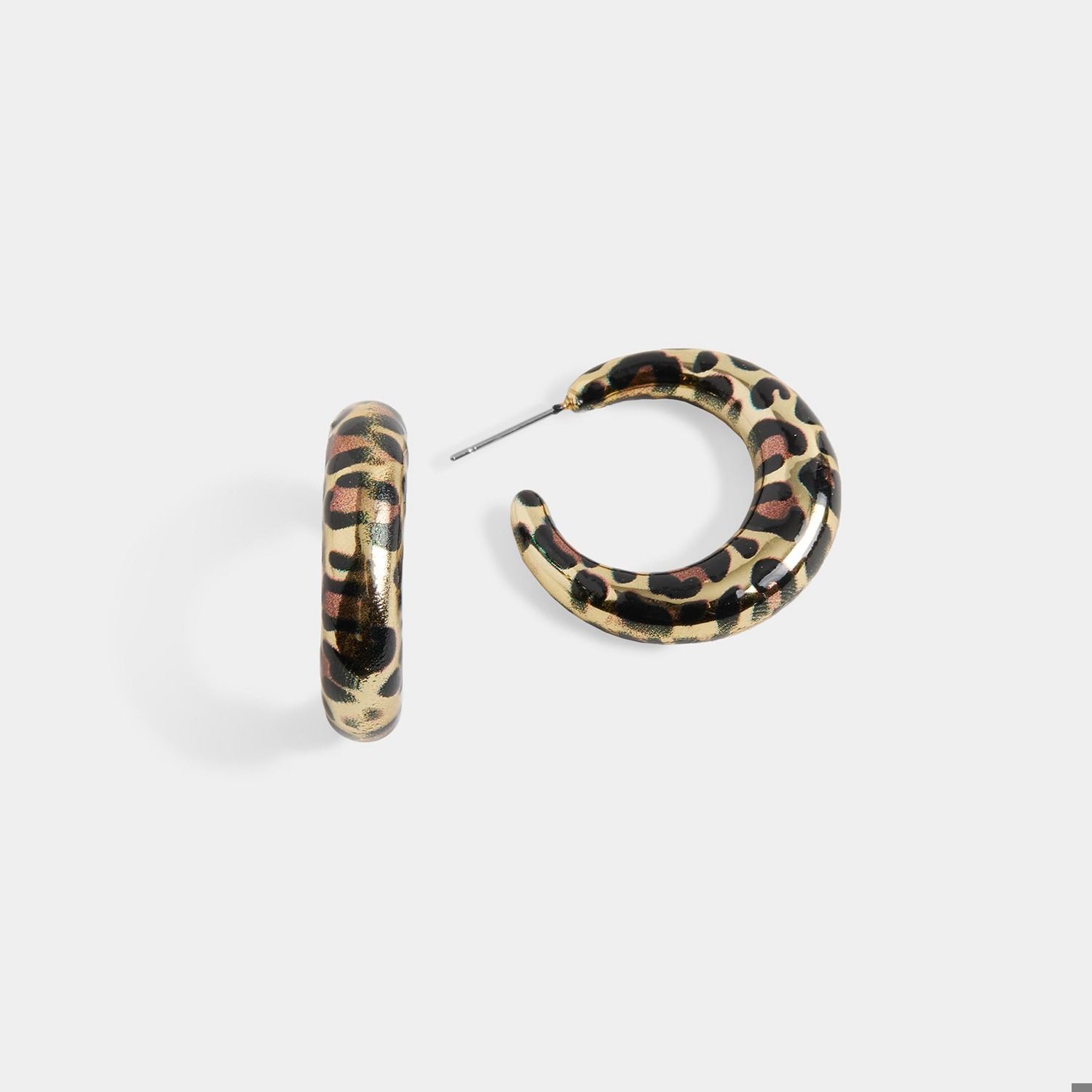 Whispers Cheetah Hoop Earrings - Gold