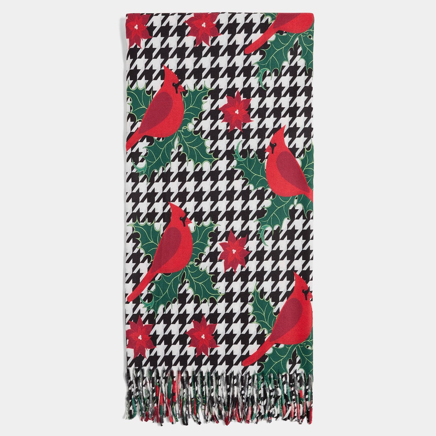 Houndstooth Cardinal Scarf