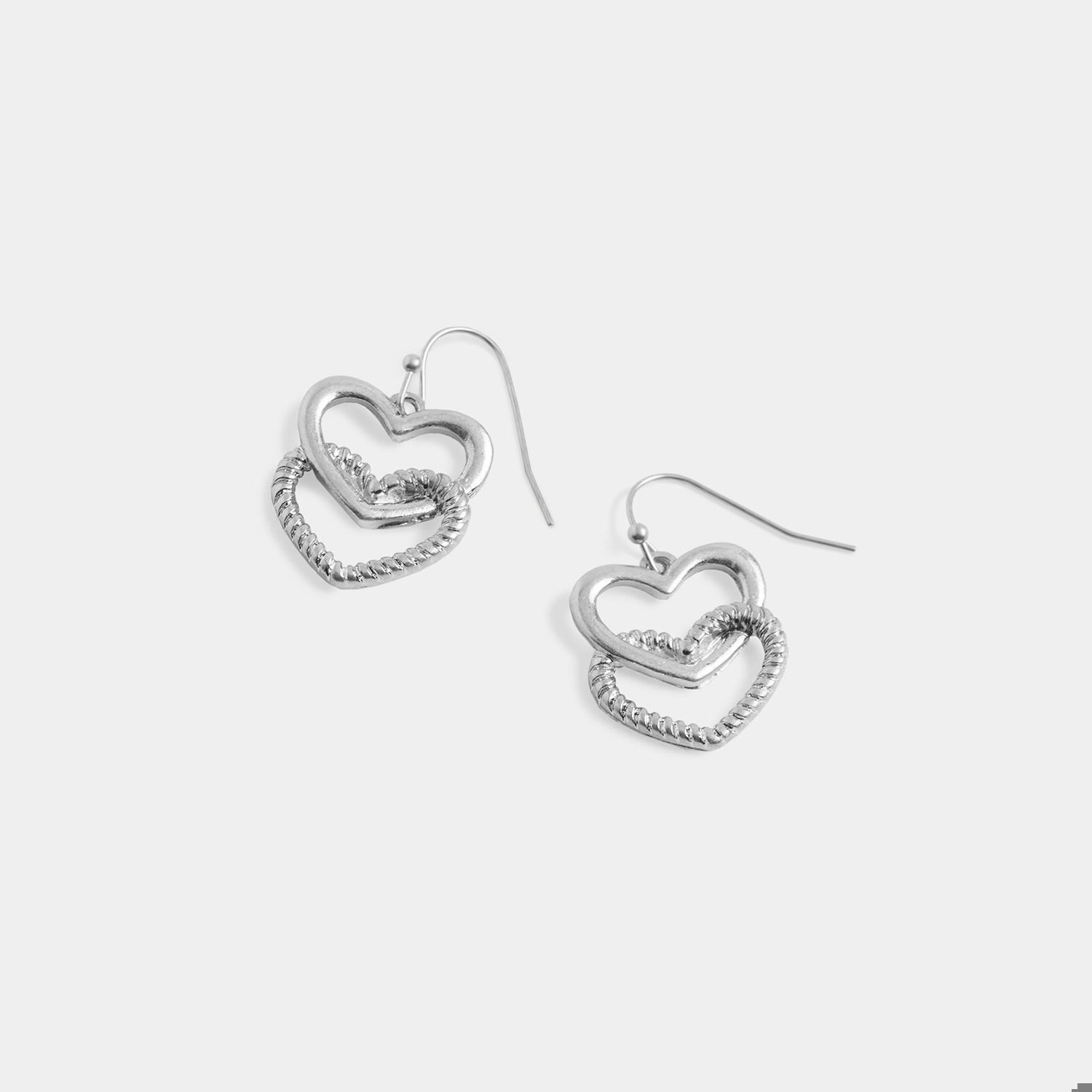 Whispers Hearts Intertwined Earrings, Color: Silver