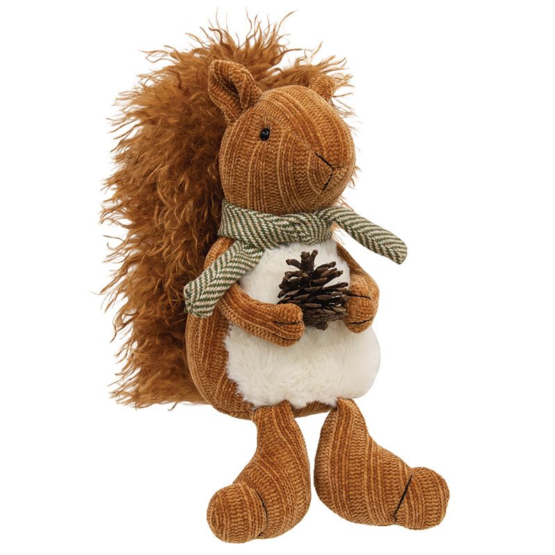Sitting Squirrel w/ Pinecone - 9.5"