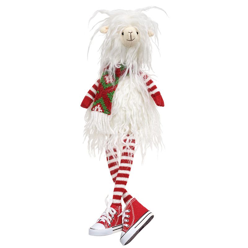 Christmas Dangle Leg Llama w/ Converse - 16.5"