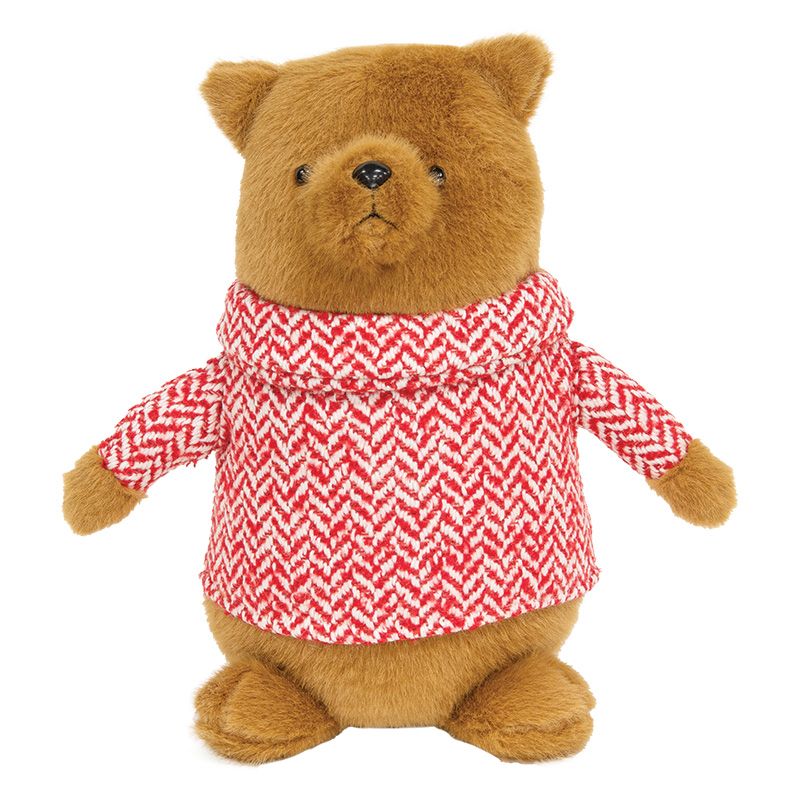 Fuzzy Bear w/ Red Chevron Sweater - 11.5"