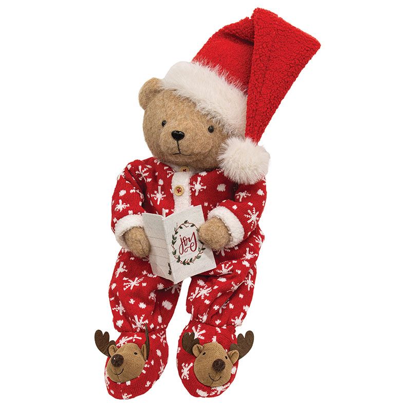 Dangle Leg Christmas Pajama Teddy Bear - 23"