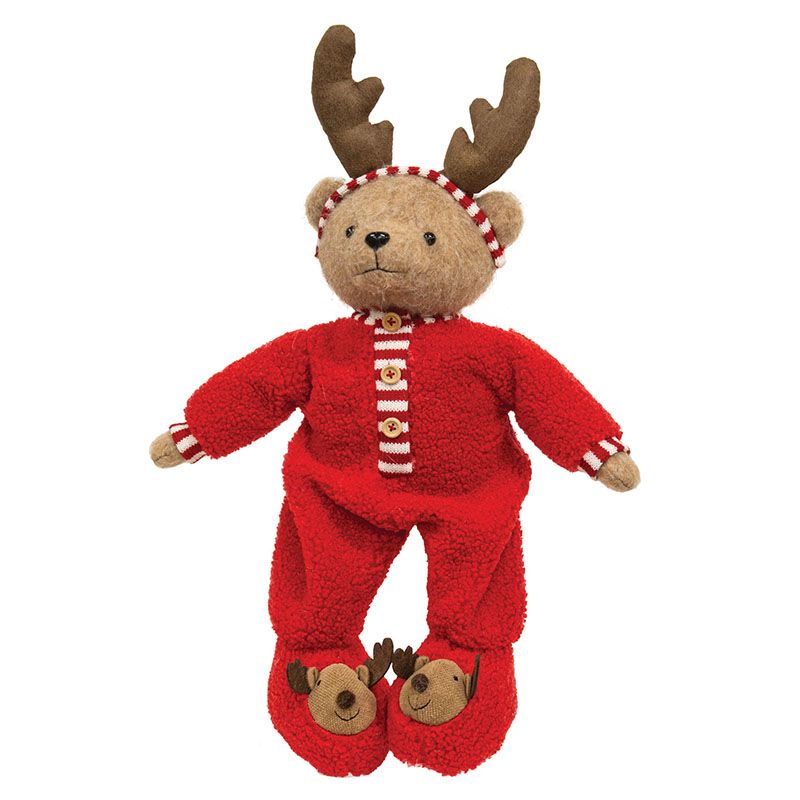 Dangle Leg Reindeer Pajama Teddy Bear - 18.5"