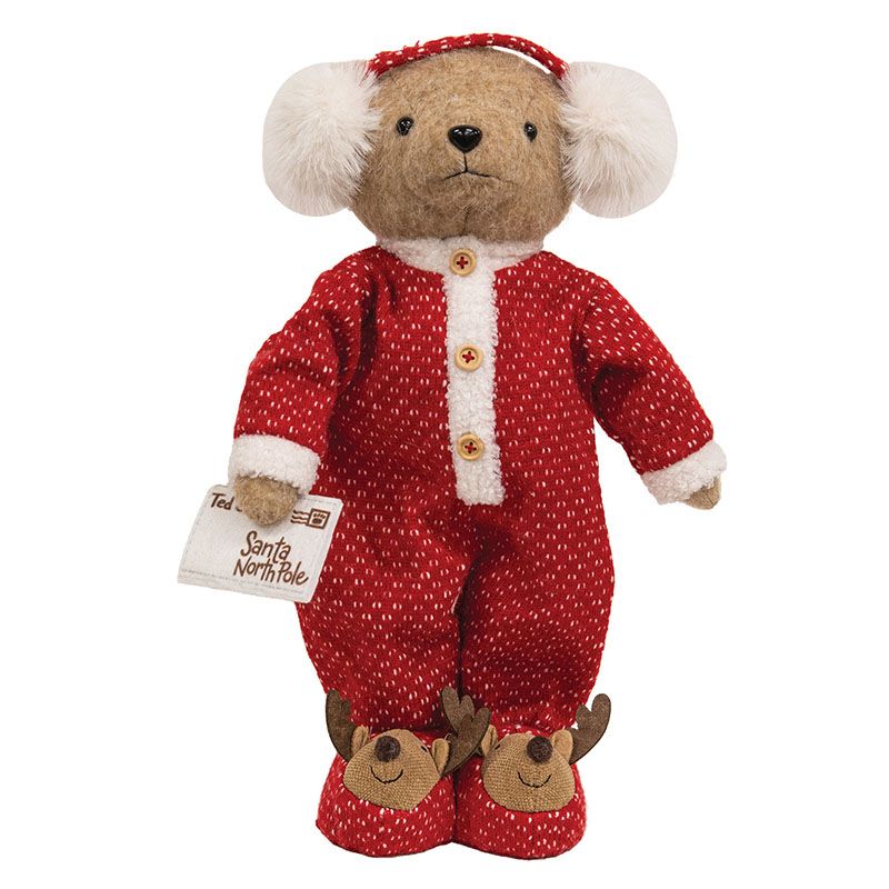 Standing Christmas Pajama Teddy Bear - 15"