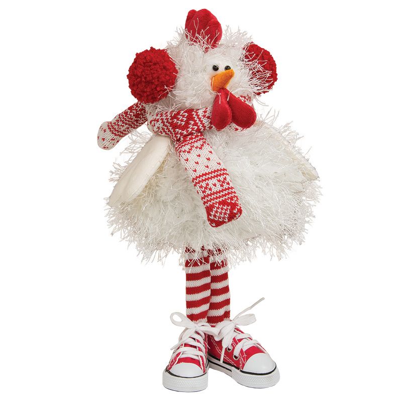 Nordic Standing Fluffy Chicken w/ Sneakers - 11.5"