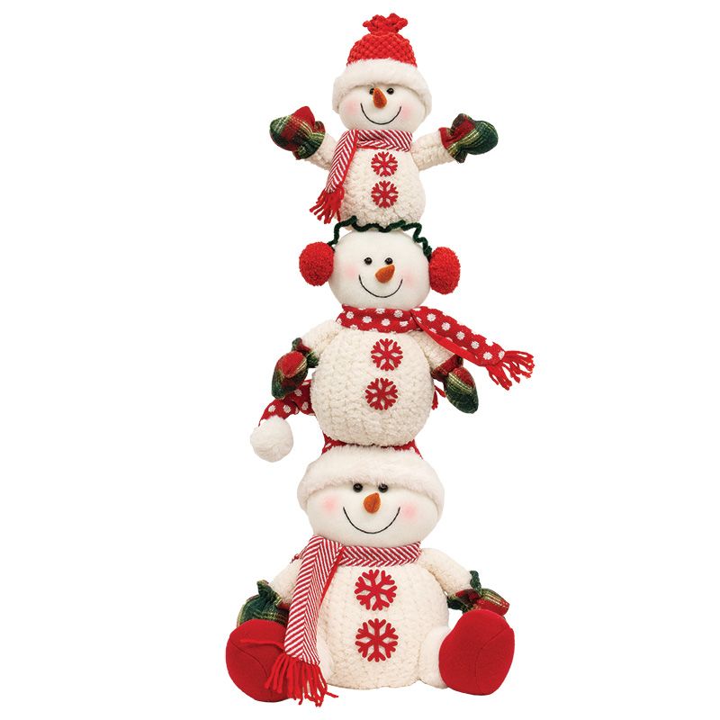 Christmas Red Snowman Stack - 30"
