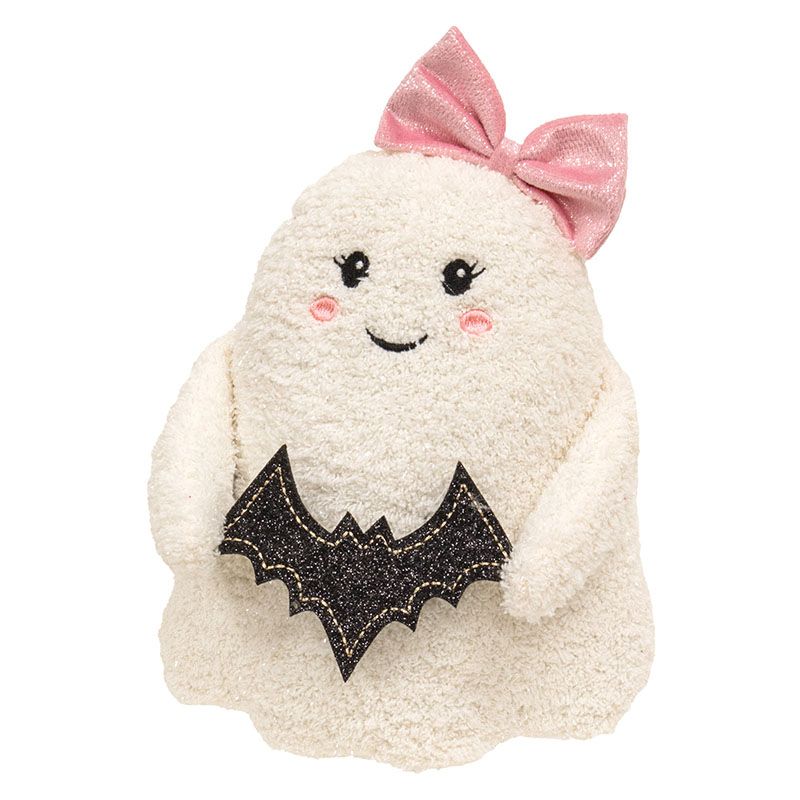 Pink Bow Sitting Ghost w/ Bat - 10"