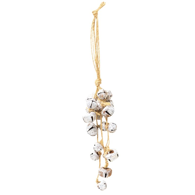 Rusty Bell Bundle Ornament - 8" - White