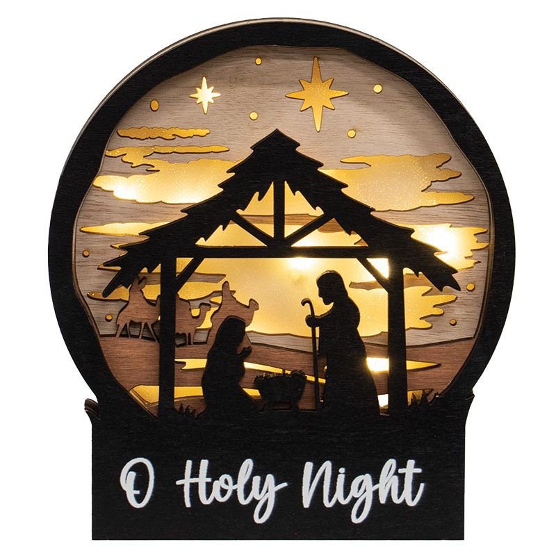Nativity Scene Sitter w/ LED Lights - 6"
