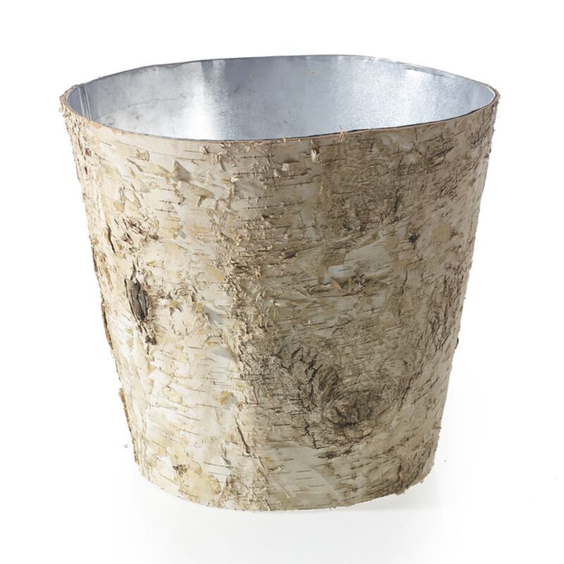 Birch Pot Zinc Lined - 10.5" X 9.75" - Natural
