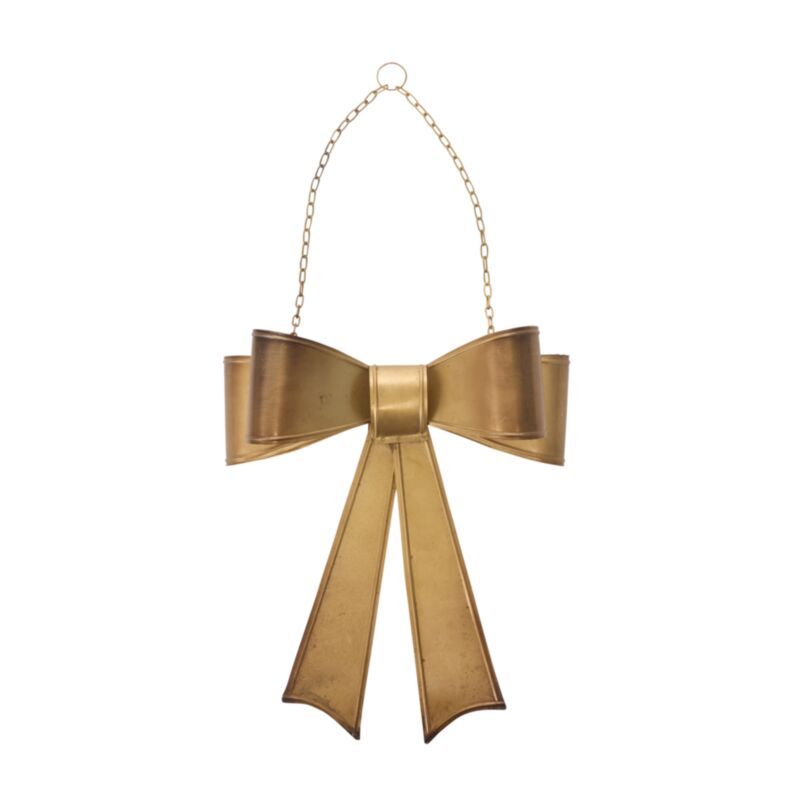 Hanging Metal Bow - 11" X 4.5" X 24" - Gold