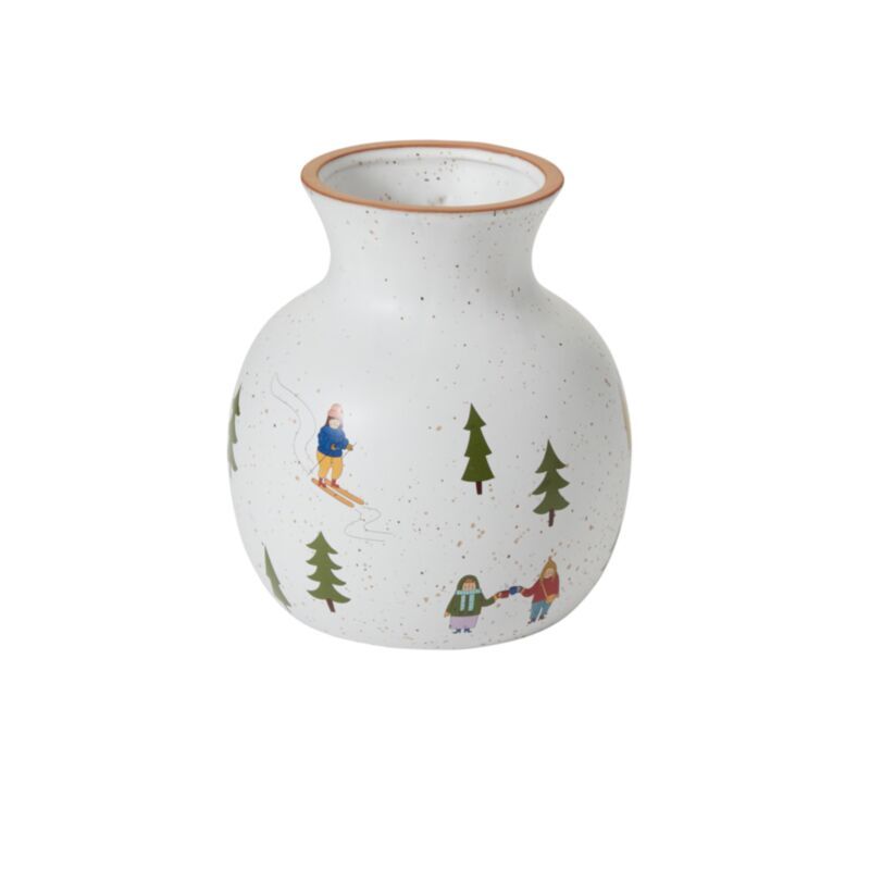 Winter Villagers Vase - 7.25" X 8.25"