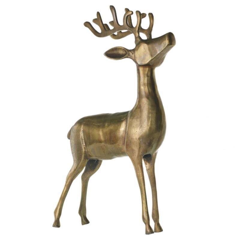 Aluminum Reindeer - 21.5" X 8" X 33" - Gold