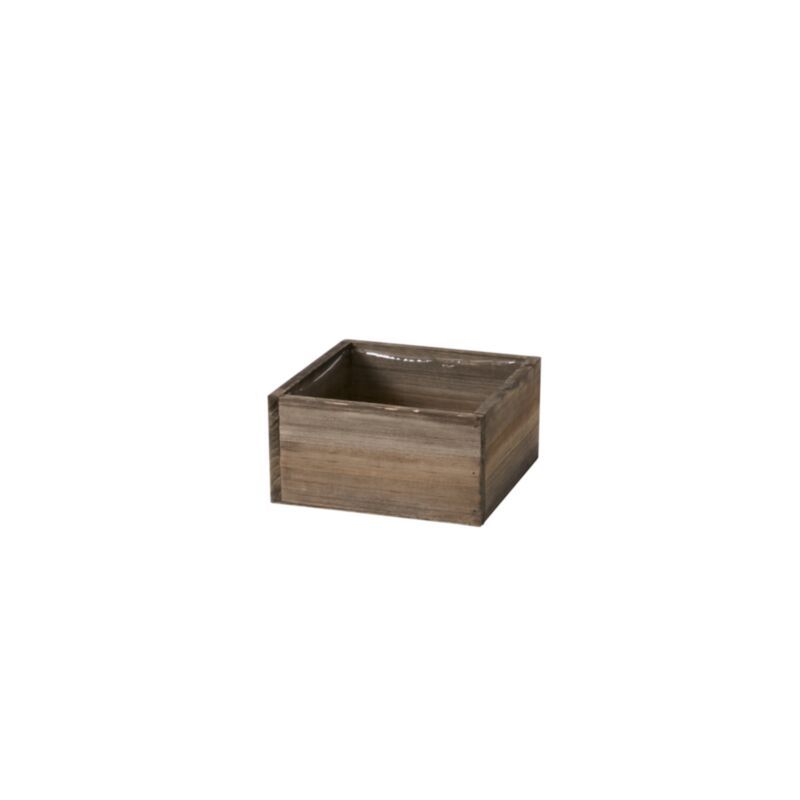 Square Woodland Planter - 7" X 3.5" - Natural