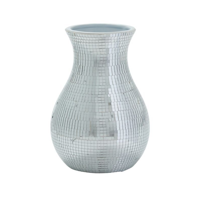 Disco Vase - 6.75" X 9.5" - Silver