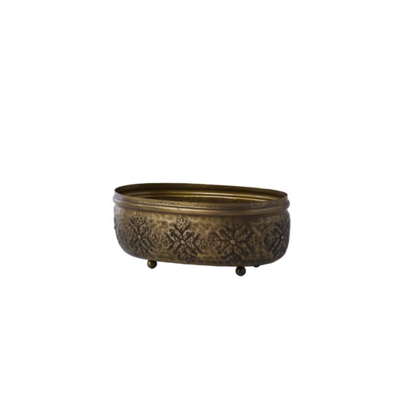 Pressed Snowflake Trough - 10" X 5" - Antique Gold