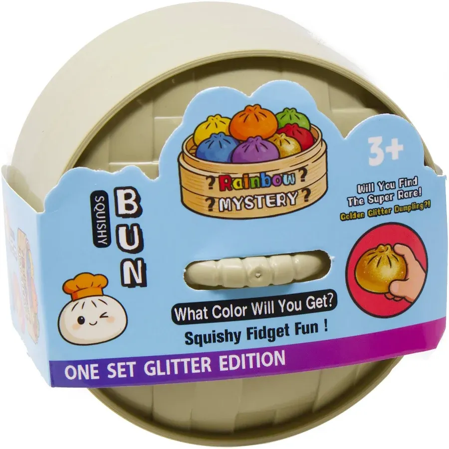 Rainbow Mystery MINI Squishy Bun GLITTER Edition