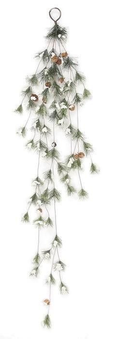 Snow Smoky Mountain Pine Tassel Garland w/ Cones - 50"