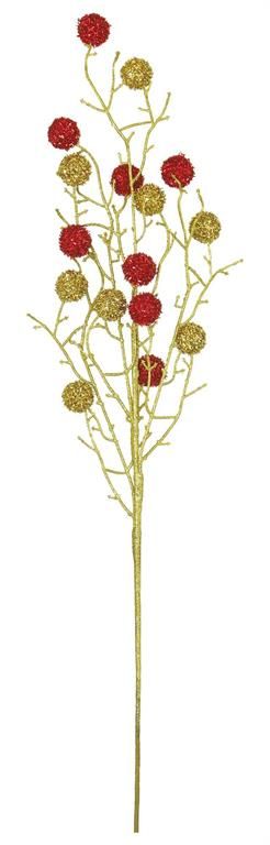 Twig Ball Spray - 31" - Red/Gold
