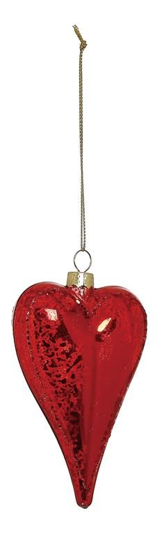 Heart Ornament - 2 Styles - Red