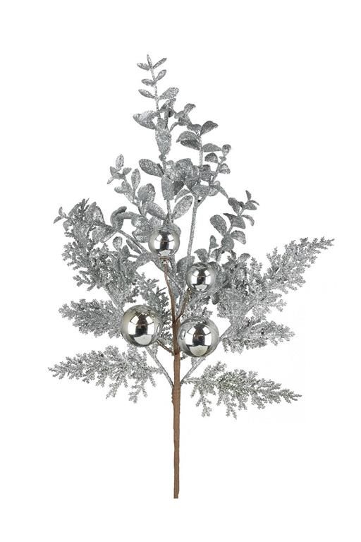 Leaf Ball Spray - 17" - Silver