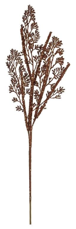 Glittered Leaf Spray - 30" - Brown/Champagne