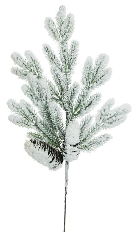 Snow Noble Pine Spray w/ 2 Cones - 20" - White