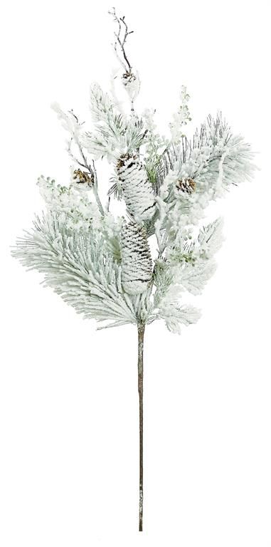 Snowy Pine &amp; Cone Spray - 30"