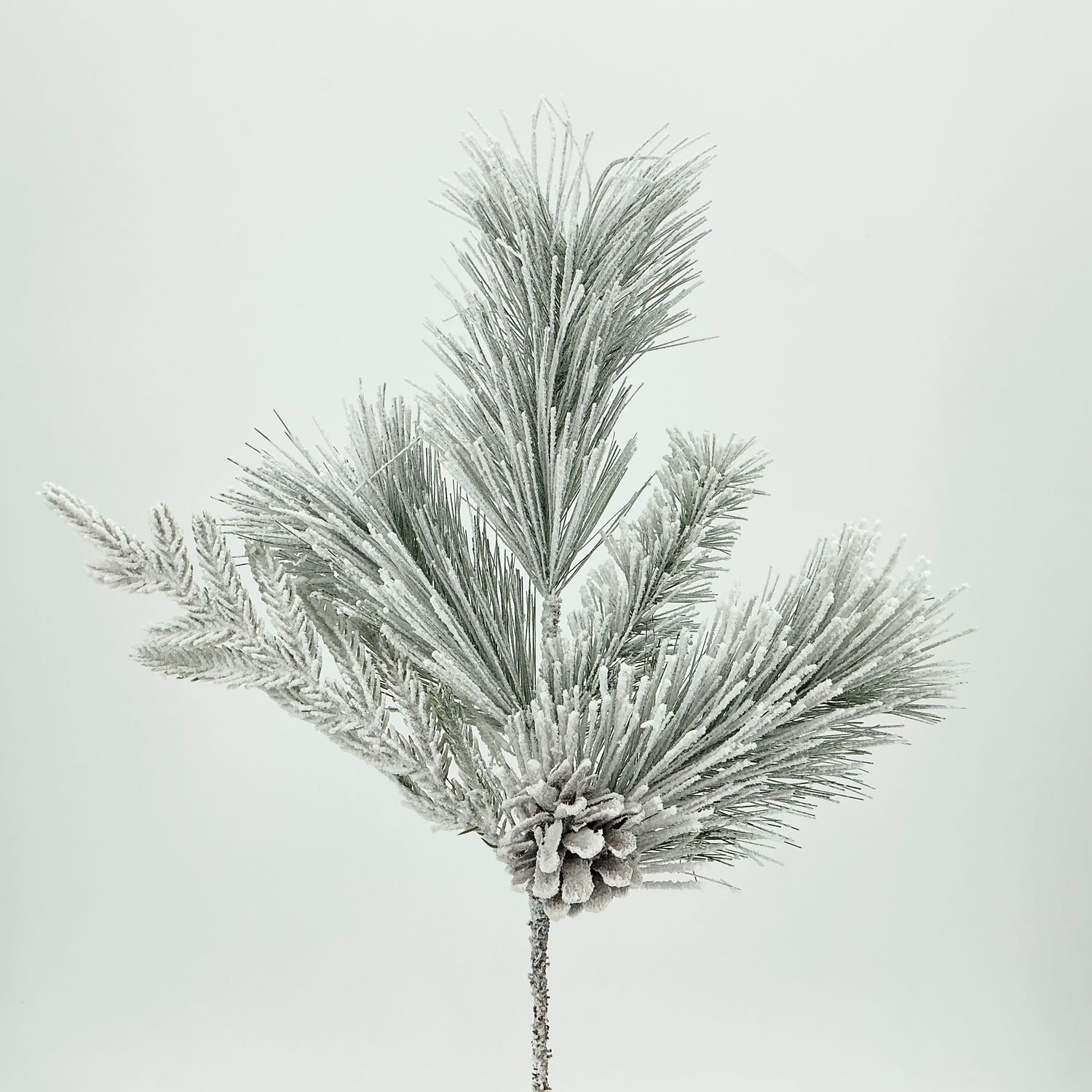 Snowy Mixed Pine &amp; Pinecone Pick - 20" - White/Green