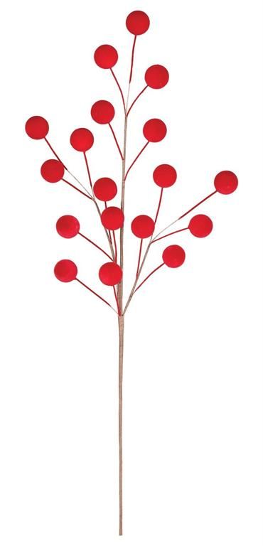 Flocked Ball Spray - 26" - Red
