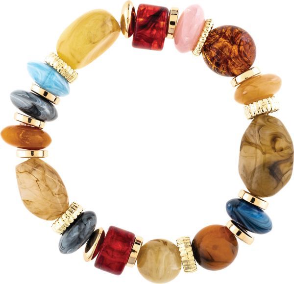 Chunky Bead Bracelet- Gold/Multicolor/Neutral