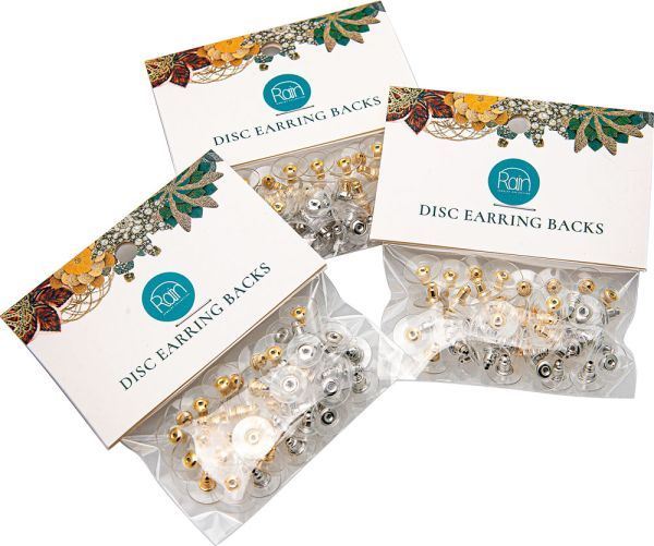 Disc Back Metal Earring Backs - 50 Pieces