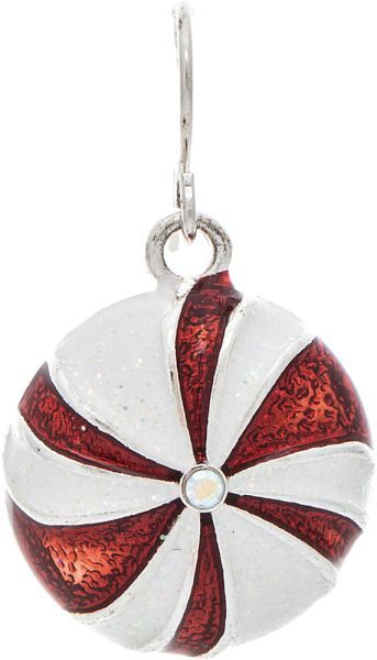Peppermint Candy Holiday Earrings - Silver