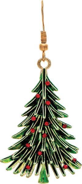 Sculptural Holiday Tree Earring - Gold