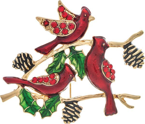 Three Cardinals Conclave Branch Pin - Gold