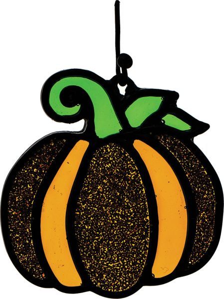 Stained Glass Epoxy Pumpkin Earrings - Black