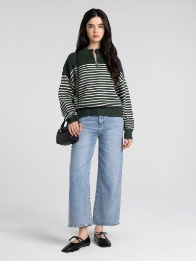 Russell Pullover, Color: Pine Grey Stripe, Size: Small