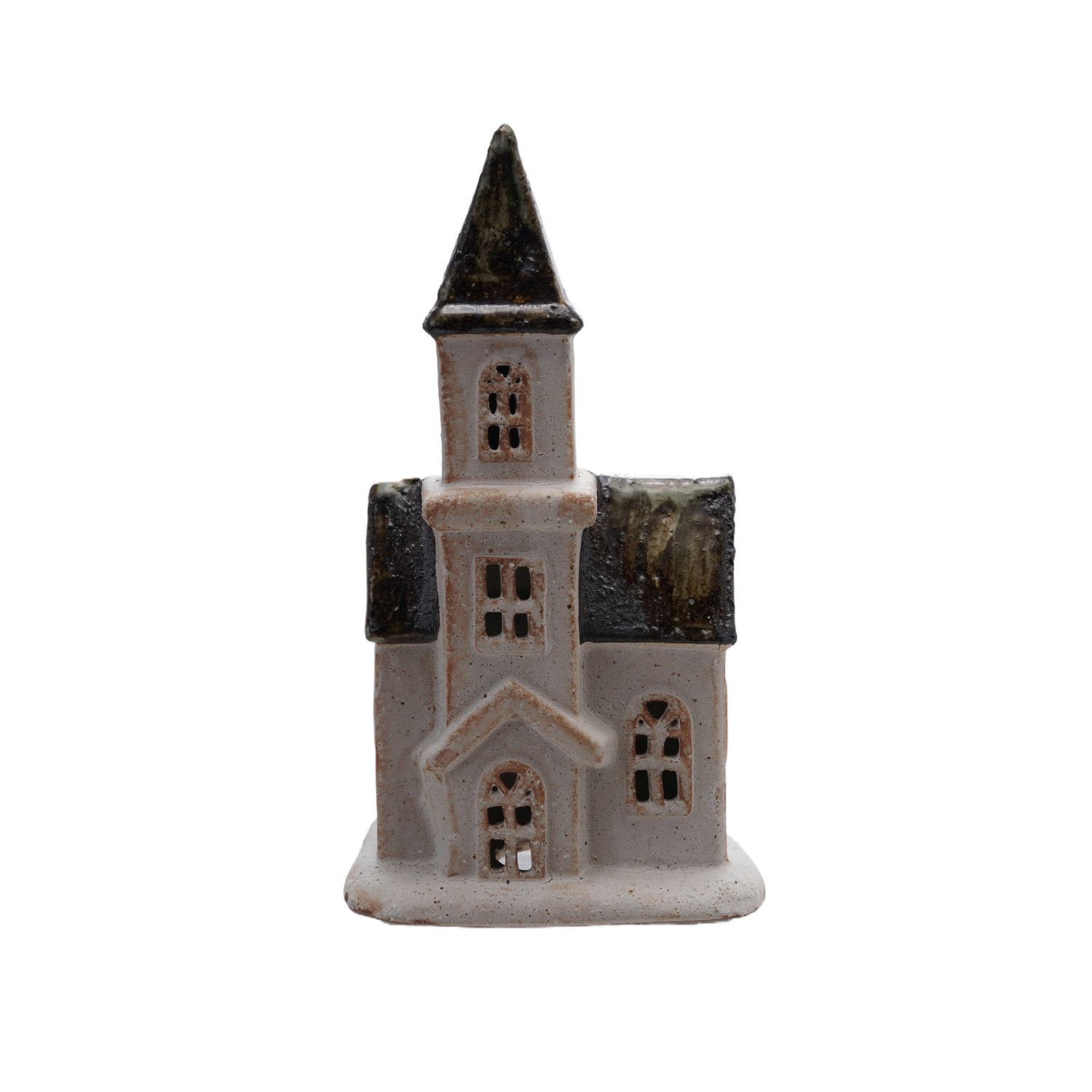 Stoneware House - 5" X 9.5" - White &amp; Black