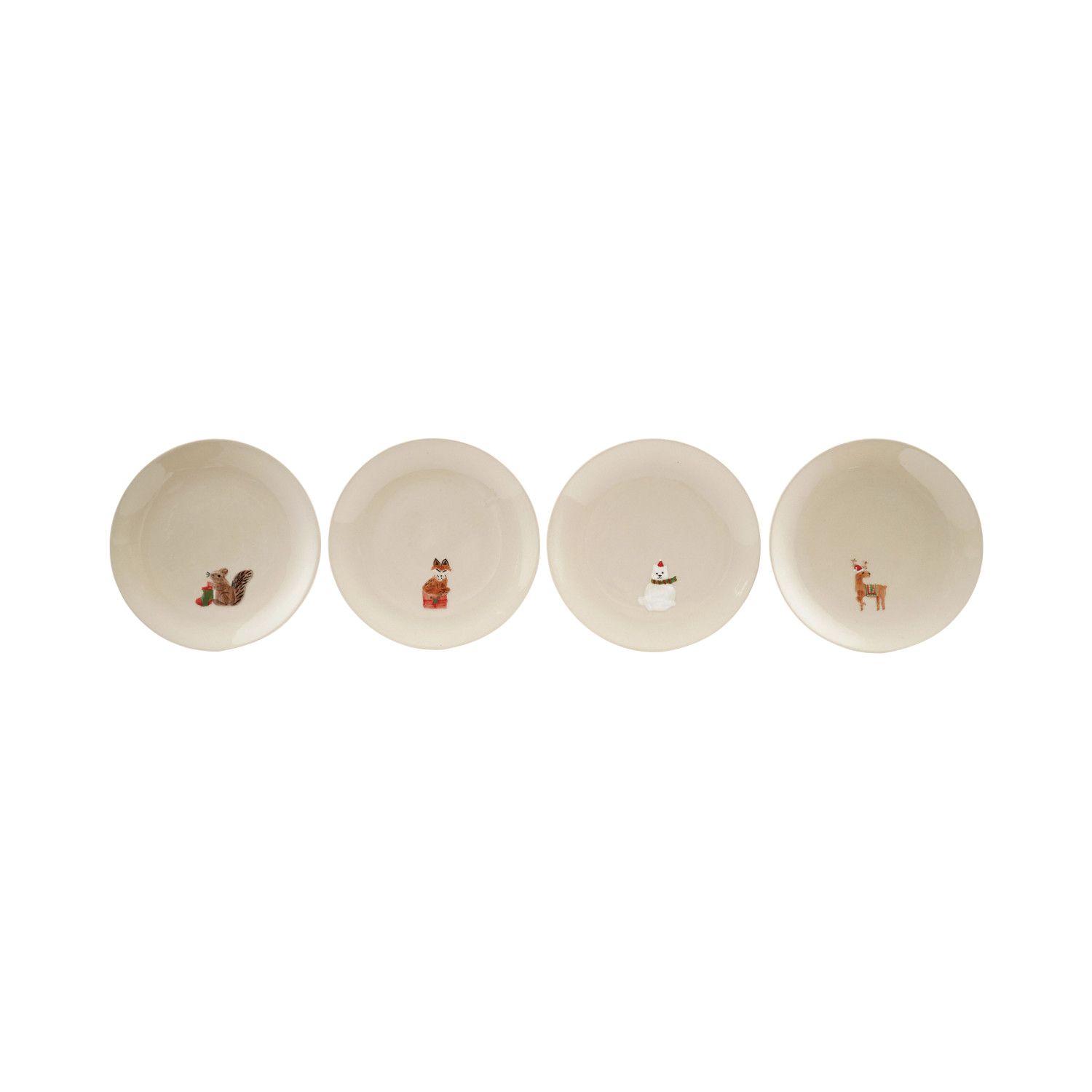 Stoneware Plate w/ Emossed Animal - 7" - 4 Styles - Sold Individually
